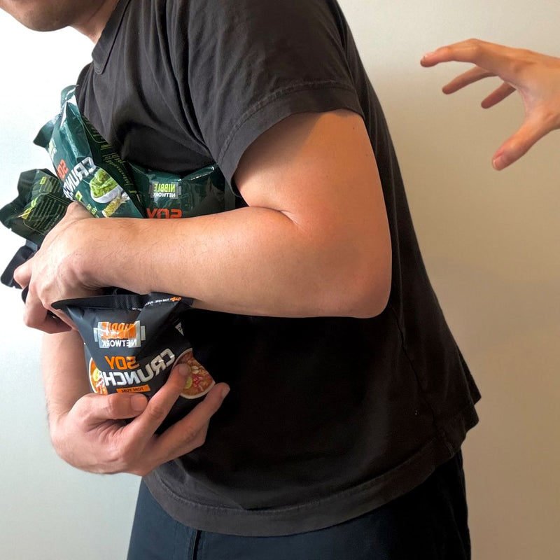 Zane running away from Gwen with HIS Soy Crunches nom nom nom